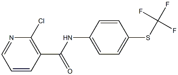 2-chloro-N-{4-[(trifluoromethyl)sulfanyl]phenyl}nicotinamide Struktur