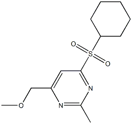 4-(cyclohexylsulfonyl)-6-(methoxymethyl)-2-methylpyrimidine Struktur