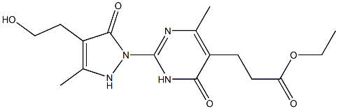 ethyl 3-{2-[4-(2-hydroxyethyl)-3-methyl-5-oxo-2,5-dihydro-1H-pyrazol-1-yl]-4-methyl-6-oxo-1,6-dihydro-5-pyrimidinyl}propanoate