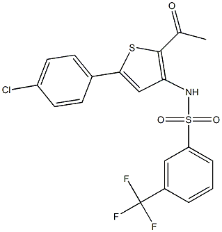 N1-[2-acetyl-5-(4-chlorophenyl)-3-thienyl]-3-(trifluoromethyl)benzene-1-sul fonamide|