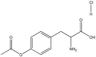3-[4-(acetyloxy)phenyl]-2-aminopropanoic acid hydrochloride 化学構造式