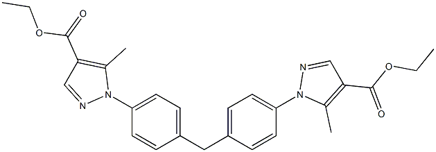 ethyl 1-(4-{4-[4-(ethoxycarbonyl)-5-methyl-1H-1-pyrazolyl]benzyl}phenyl)-5-methyl-1H-4-pyrazolecarboxylate Struktur