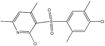 2-chloro-3-[(4-chloro-2,5-dimethylphenyl)sulfonyl]-4,6-dimethylpyridine Struktur