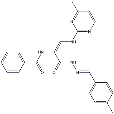 N-{1-({2-[(4-methylphenyl)methylene]hydrazino}carbonyl)-2-[(4-methyl-2-pyrimidinyl)amino]vinyl}benzenecarboxamide Structure