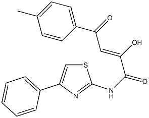 N1-(4-phenyl-1,3-thiazol-2-yl)-2-hydroxy-4-(4-methylphenyl)-4-oxobut-2-enamide Structure