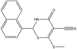 6-(methylthio)-2-(1-naphthyl)-4-oxo-3,4-dihydro-2H-1,3-thiazine-5-carbonitrile Struktur