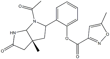 2-[(3aR)-1-acetyl-3a-methyl-5-oxooctahydropyrrolo[2,3-b]pyrrol-2-yl]phenyl 5-methyl-3-isoxazolecarboxylate 结构式