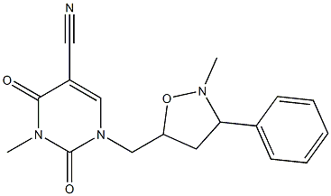 3-methyl-1-[(2-methyl-3-phenyltetrahydro-5-isoxazolyl)methyl]-2,4-dioxo-1,2,3,4-tetrahydro-5-pyrimidinecarbonitrile Structure