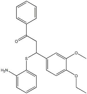 3-[(2-aminophenyl)thio]-3-(4-ethoxy-3-methoxyphenyl)-1-phenylpropan-1-one 结构式