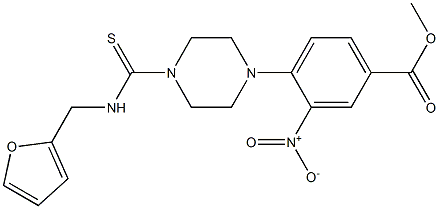 methyl 4-(4-{[(2-furylmethyl)amino]carbothioyl}piperazino)-3-nitrobenzenecarboxylate Structure