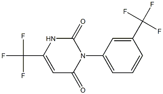 6-(trifluoromethyl)-3-[3-(trifluoromethyl)phenyl]-2,4(1H,3H)-pyrimidinedione 结构式