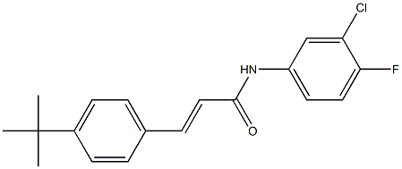N1-(3-chloro-4-fluorophenyl)-3-[4-(tert-butyl)phenyl]acrylamide 化学構造式