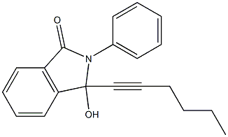 3-(1-hexynyl)-3-hydroxy-2-phenyl-1-isoindolinone 结构式