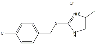 2-[(4-chlorobenzyl)thio]-4-methyl-4,5-dihydro-1H-imidazol-3-ium chloride Struktur