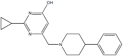 2-cyclopropyl-6-[(4-phenylpiperidino)methyl]-4-pyrimidinol,,结构式