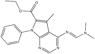 ethyl 4-{[(dimethylamino)methylidene]amino}-5-methyl-7-phenyl-7H-pyrrolo[2,3-d]pyrimidine-6-carboxylate Structure