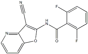 N-(3-cyanofuro[3,2-b]pyridin-2-yl)-2,6-difluorobenzenecarboxamide 化学構造式