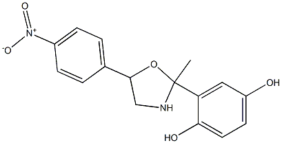 2-[2-methyl-5-(4-nitrophenyl)-1,3-oxazolan-2-yl]benzene-1,4-diol Structure