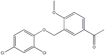 1-{3-[(2,4-dichlorophenoxy)methyl]-4-methoxyphenyl}ethan-1-one Struktur
