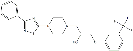 1-[4-(3-phenyl-1,2,4-thiadiazol-5-yl)piperazino]-3-[3-(trifluoromethyl)phenoxy]propan-2-ol 结构式