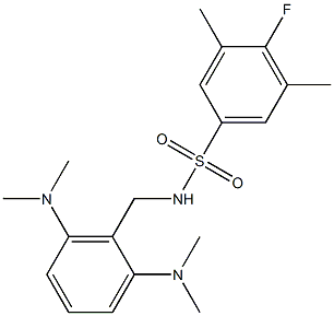 N1-[2,6-di(dimethylamino)benzyl]-4-fluoro-3,5-dimethylbenzene-1-sulfonamide Structure