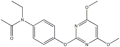 N-{4-[(4,6-dimethoxy-2-pyrimidinyl)oxy]phenyl}-N-ethylacetamide Struktur