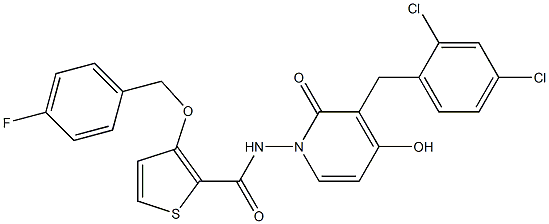 N-[3-(2,4-dichlorobenzyl)-4-hydroxy-2-oxo-1(2H)-pyridinyl]-3-[(4-fluorobenzyl)oxy]-2-thiophenecarboxamide Structure