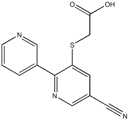 [(5-cyano-2,3'-bipyridin-6-yl)thio]acetic acid,,结构式