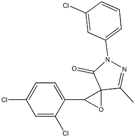 5-(3-chlorophenyl)-2-(2,4-dichlorophenyl)-7-methyl-1-oxa-5,6-diazaspiro[2.4]hept-6-en-4-one,,结构式