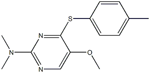 N-{5-methoxy-4-[(4-methylphenyl)sulfanyl]-2-pyrimidinyl}-N,N-dimethylamine Structure