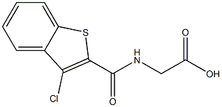 2-{[(3-chlorobenzo[b]thiophen-2-yl)carbonyl]amino}acetic acid Struktur