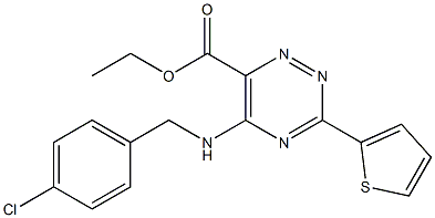 ethyl 5-[(4-chlorobenzyl)amino]-3-(2-thienyl)-1,2,4-triazine-6-carboxylate Struktur