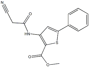 methyl 3-[(2-cyanoacetyl)amino]-5-phenylthiophene-2-carboxylate 化学構造式
