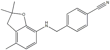 4-{[(2,2,4-trimethyl-2,3-dihydro-1-benzofuran-7-yl)amino]methyl}benzenecarbonitrile Structure