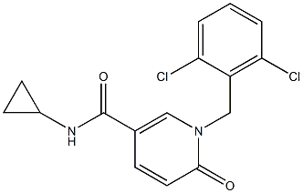 N-cyclopropyl-1-(2,6-dichlorobenzyl)-6-oxo-1,6-dihydro-3-pyridinecarboxamide 结构式