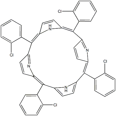 2,7,12,17-tetra(2-chlorophenyl)-21,22,23,24-tetraazapentacyclo[16.2.1.1~3,6~.1~8,11~.1~13,16~]tetracosa-1,3,5,7,9,11(23),12,14,16,18(21),19-undecaene,,结构式