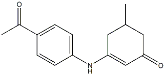 3-(4-acetylanilino)-5-methyl-2-cyclohexen-1-one 化学構造式