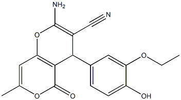 2-amino-4-(3-ethoxy-4-hydroxyphenyl)-7-methyl-5-oxo-4H,5H-pyrano[4,3-b]pyran-3-carbonitrile|