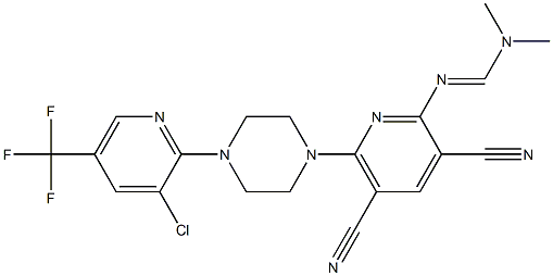 N'-(6-{4-[3-chloro-5-(trifluoromethyl)-2-pyridinyl]piperazino}-3,5-dicyano-2-pyridinyl)-N,N-dimethyliminoformamide Structure