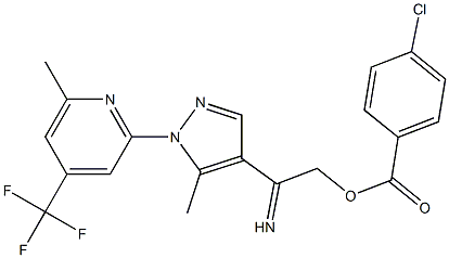 2-(4-{[(4-chlorobenzoyl)oxy]ethanimidoyl}-5-methyl-1H-pyrazol-1-yl)-6-methyl-4-(trifluoromethyl)pyridine,,结构式