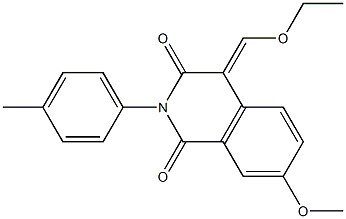 4-(ethoxymethylidene)-7-methoxy-2-(4-methylphenyl)-1,2,3,4-tetrahydroisoquinoline-1,3-dione 化学構造式