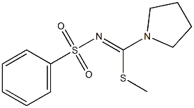 N1-[(methylthio)(tetrahydro-1H-pyrrol-1-yl)methylidene]benzene-1-sulfonamide,,结构式
