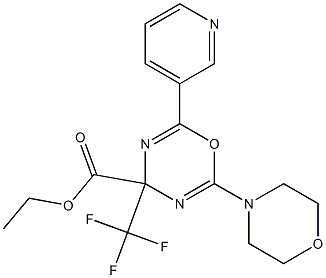 ethyl 2-morpholino-6-(3-pyridyl)-4-(trifluoromethyl)-4H-1,3,5-oxadiazine-4-carboxylate Struktur