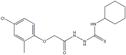 2-[2-(4-chloro-2-methylphenoxy)acetyl]-N-cyclohexyl-1-hydrazinecarbothioamide 结构式