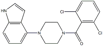 (2,6-dichlorophenyl)[4-(1H-indol-4-yl)piperazino]methanone,,结构式