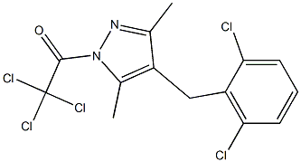 2,2,2-trichloro-1-[4-(2,6-dichlorobenzyl)-3,5-dimethyl-1H-pyrazol-1-yl]ethan-1-one,,结构式