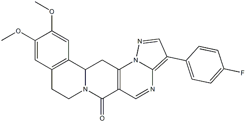 3-(4-fluorophenyl)-11,12-dimethoxy-8,9,13b,14-tetrahydro-6H-pyrazolo[5'',1'':2',3']pyrimido[4',5':4,5]pyrido[2,1-a]isoquinolin-6-one