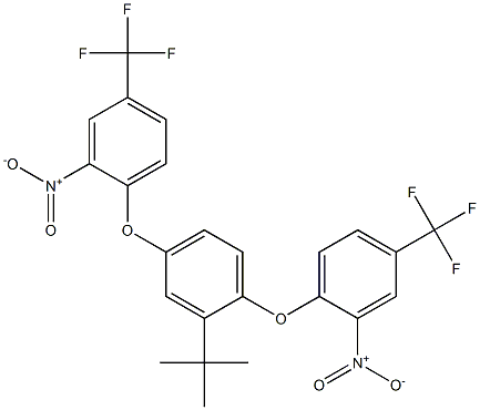 2-(tert-butyl)-1,4-di[2-nitro-4-(trifluoromethyl)phenoxy]benzene,,结构式