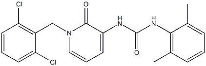 N-[1-(2,6-dichlorobenzyl)-2-oxo-1,2-dihydro-3-pyridinyl]-N'-(2,6-dimethylphenyl)urea Struktur