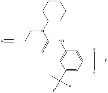 N-(2-cyanoethyl)-N-cyclohexyl-N'-[3,5-di(trifluoromethyl)phenyl]thiourea 结构式